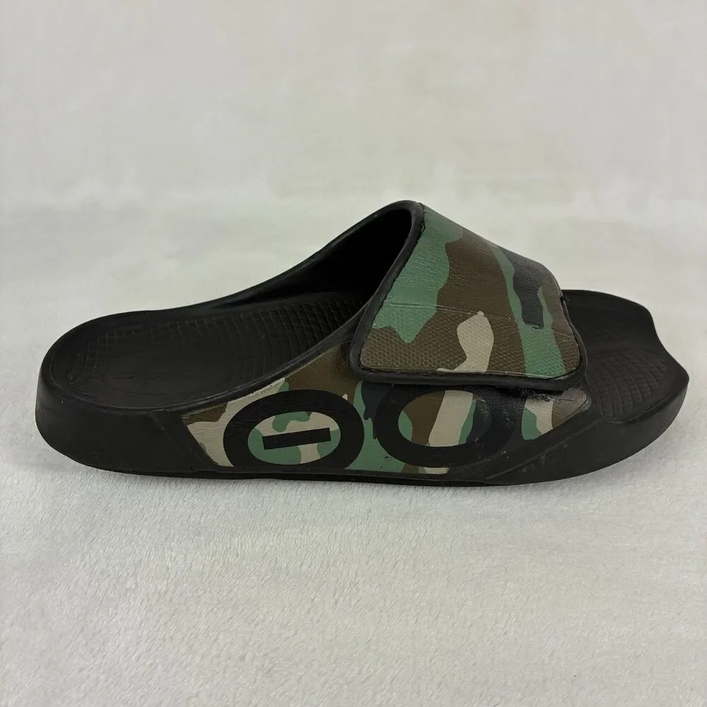 OOFOS OOahh Sport Flex Slide Sandals Men’s 8 /Womens 10 Green Camo Recovery Shoe